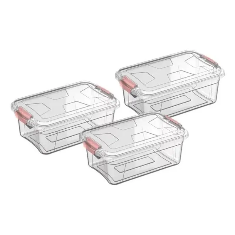 Kit 3 Caixas Organizadoras Transparente 3 Litros Pp Uninjet