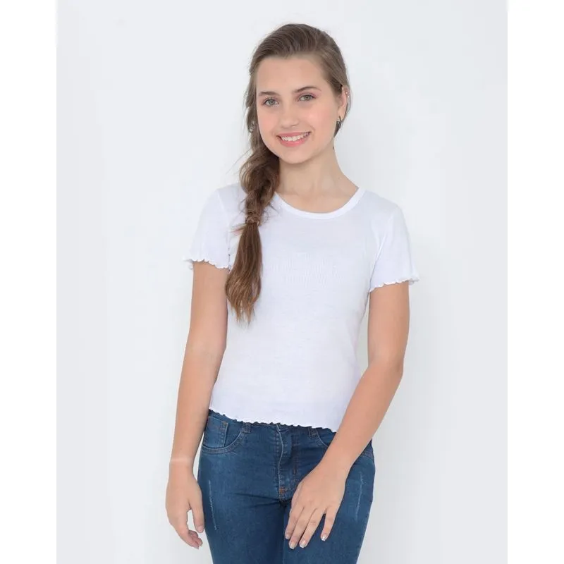 Blusa Juvenil Básica Branca 10