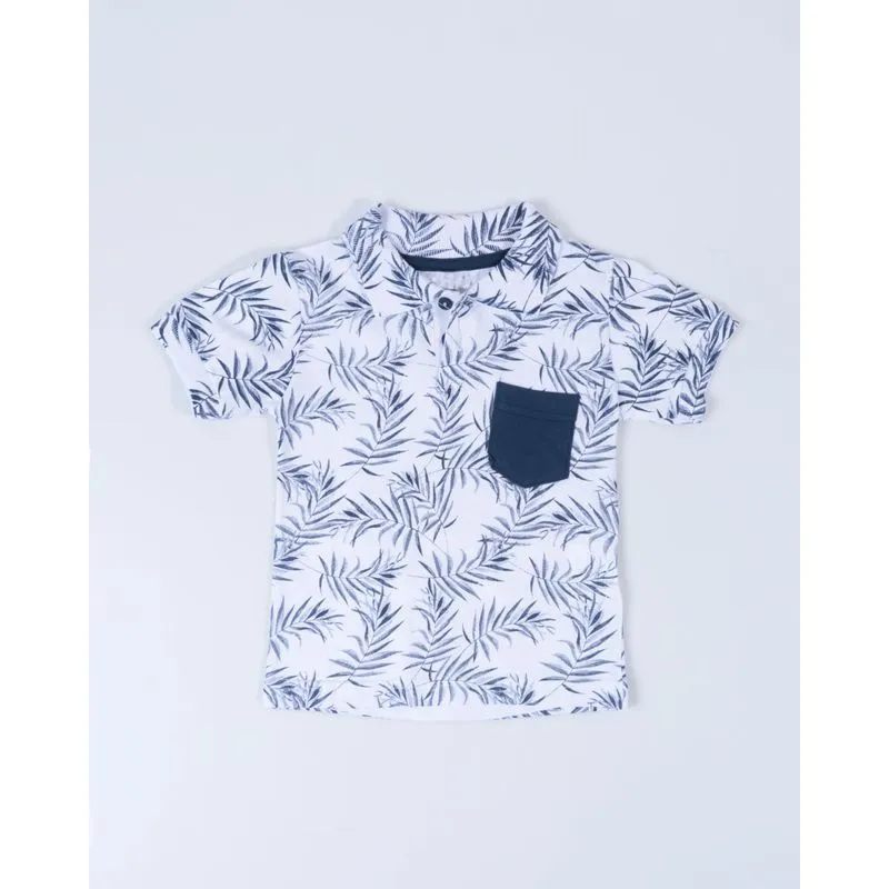 Polo Bebê Estampa Floral Branco 3