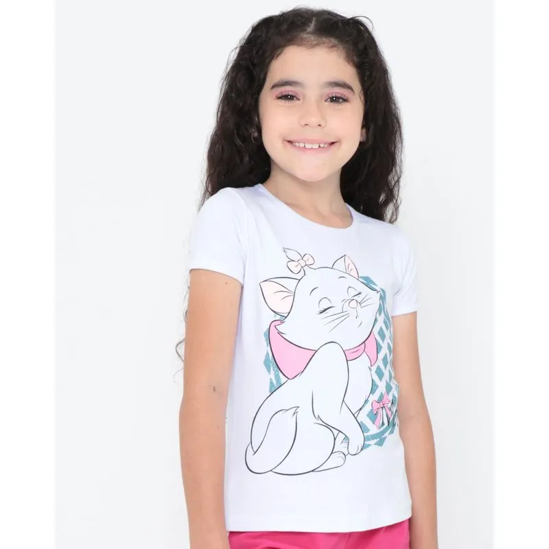 Blusa Infantil Gata Marie Disney Branca 6