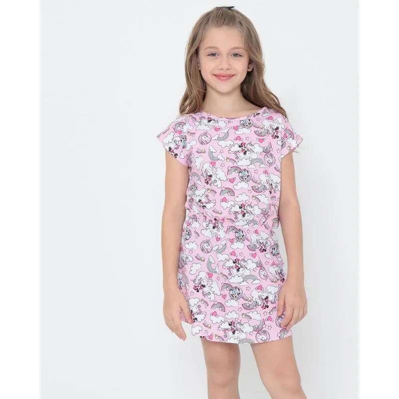Vestido Infantil Minnie Mouse Disney Rosa 6