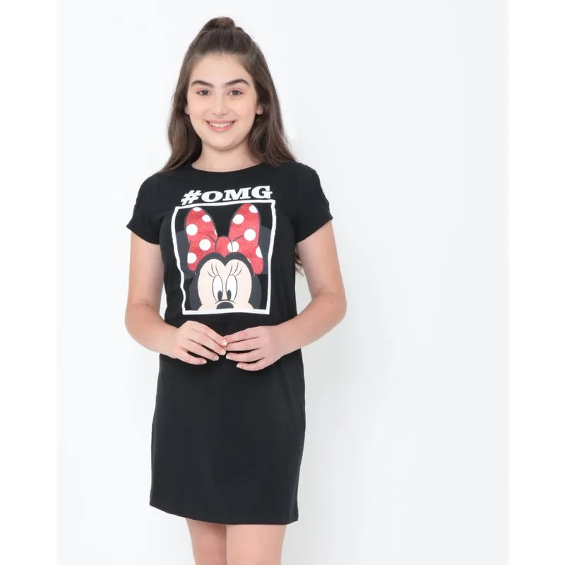 Vestido Juvenil Minnie Mouse Disney Preto 10