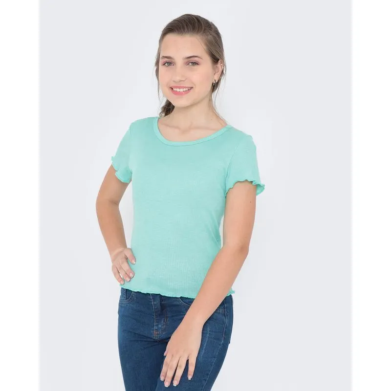 Blusa Juvenil Básica Verde Claro 12