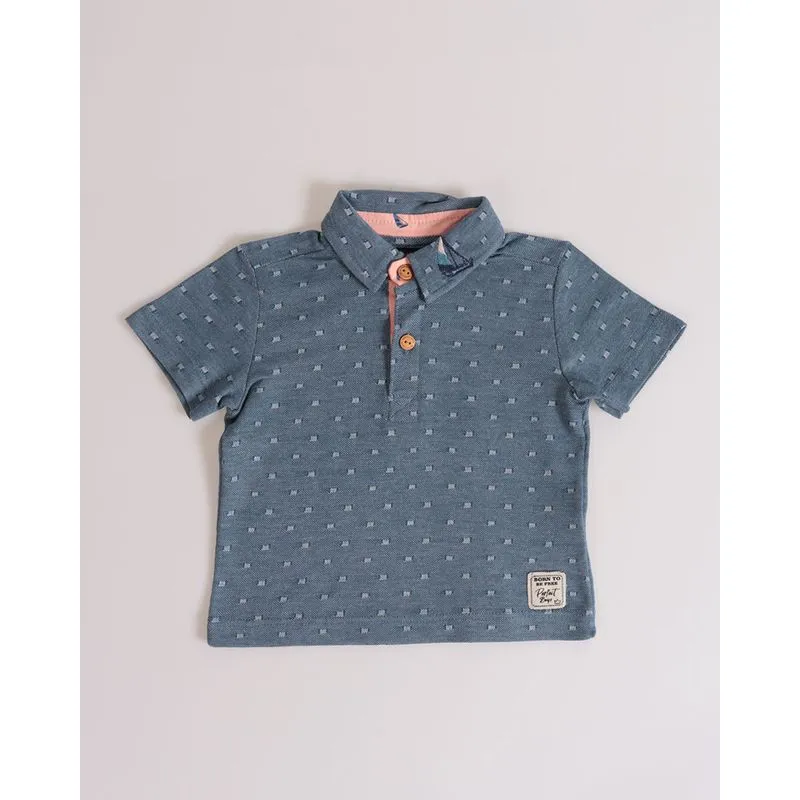 Polo Bebê Piquet Azul M