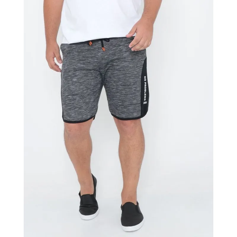 Bermuda Plus Size Moletom Flamê Estampa Cinza G3