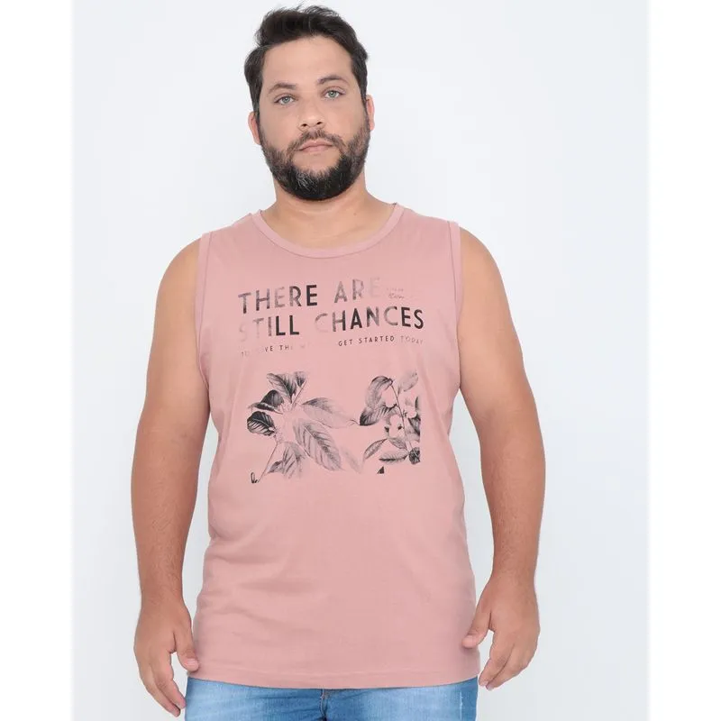 Regata Plus Size Estampa Floral Rosa G1