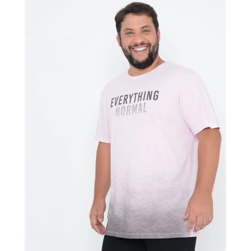 Camiseta Plus Size Degradê Rosa Claro G1