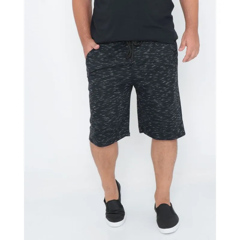 Bermuda Plus Size Moletom Flamê Preta G2