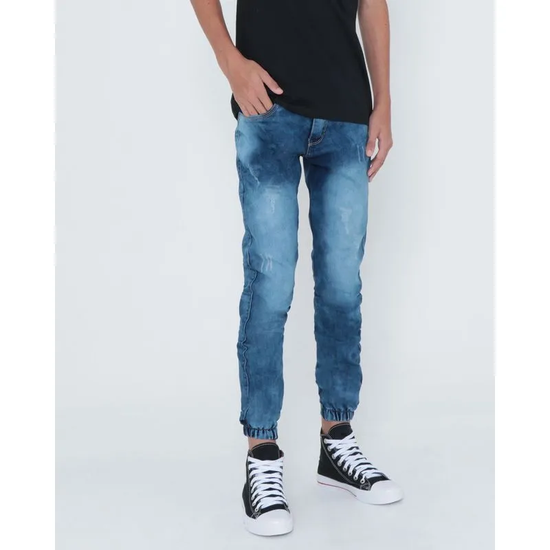 Calça Jeans Juvenil Jogger Azul 16