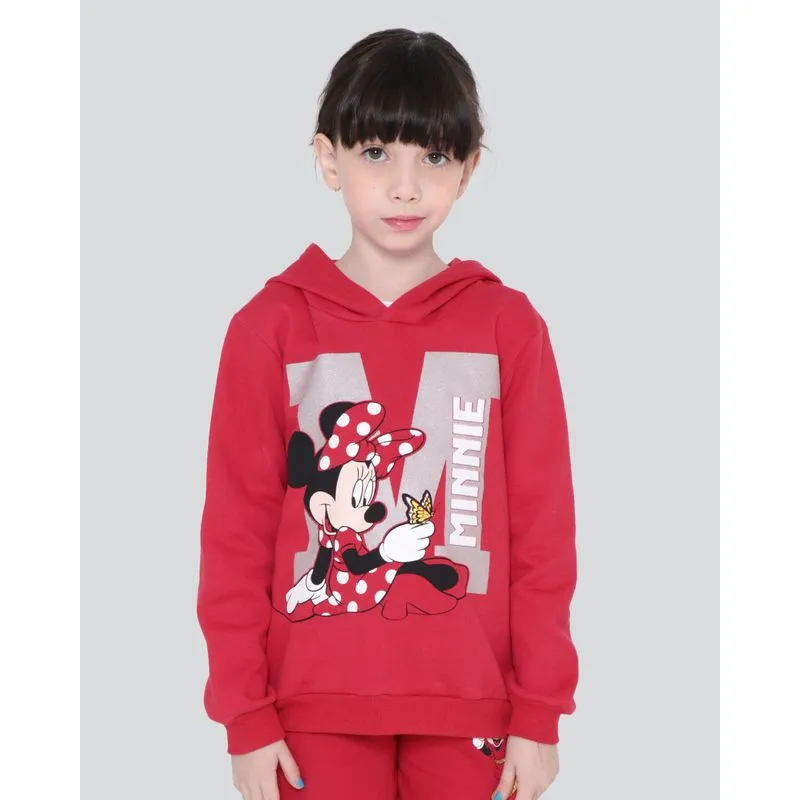 Blusão Moletom Infantil Minnie Disney Vermelho 10