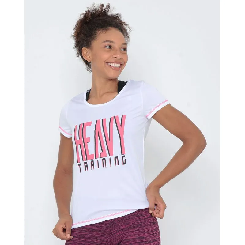 Blusa Fitness Detalhe Neon Branca M