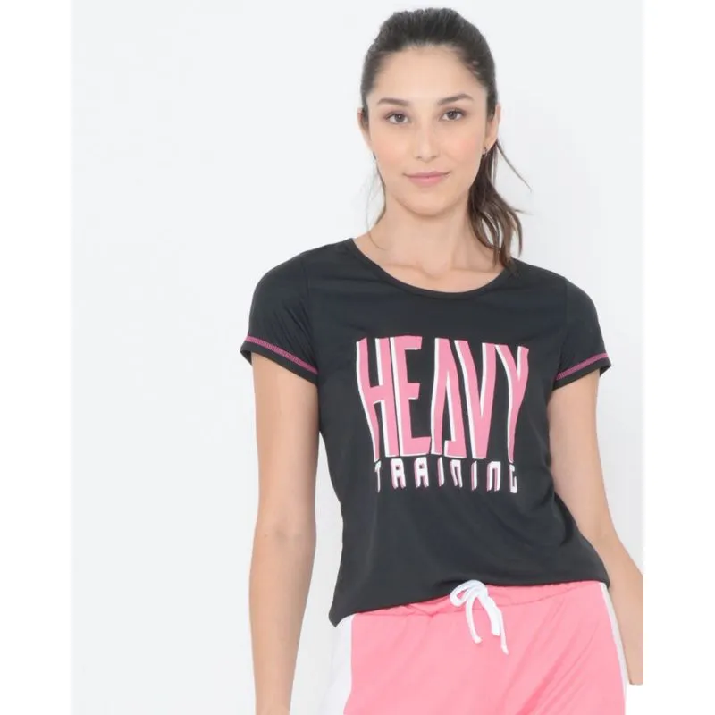 Blusa Fitness Detalhe Neon Preta P
