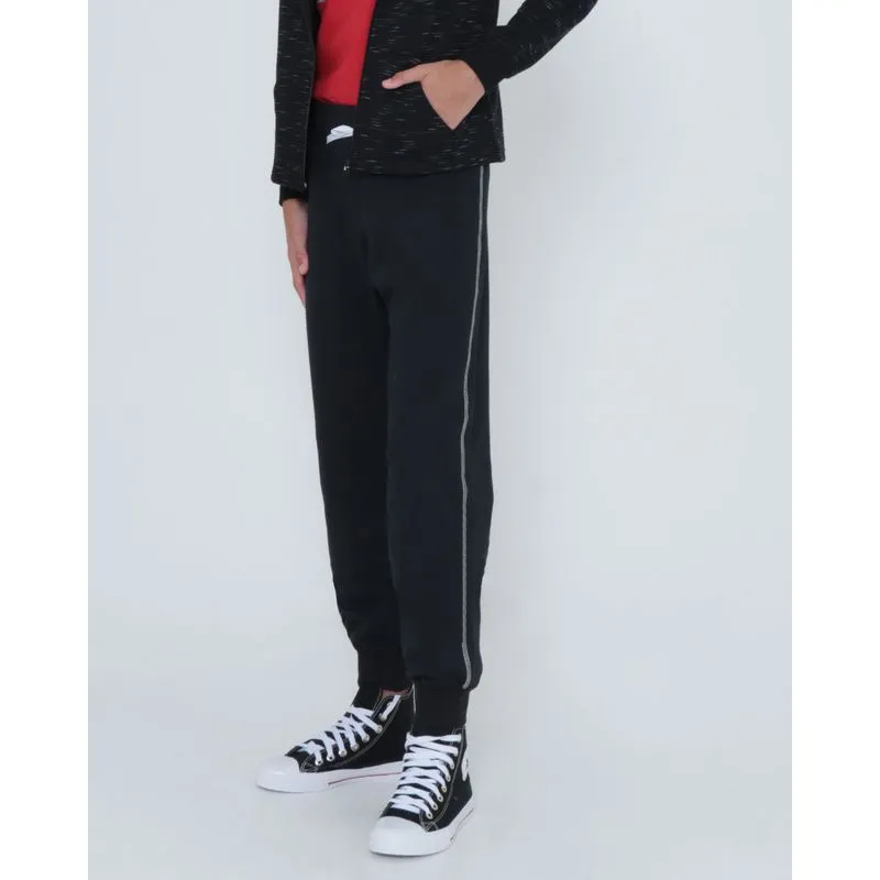 Calça Juvenil Moletom Jogger Preta 10