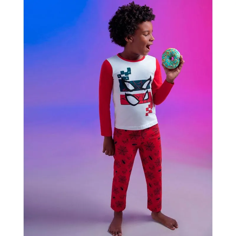 Pijama Infantil Homem Aranha Marvel Vermelho 4