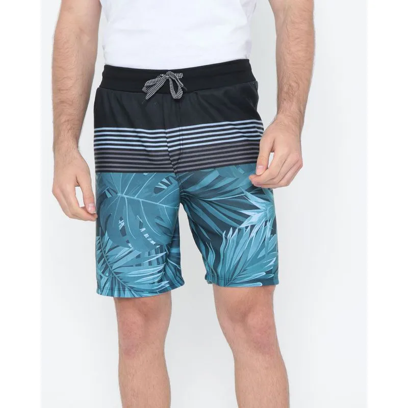 Bermuda Masculina Surf Estampa Floral Preta G