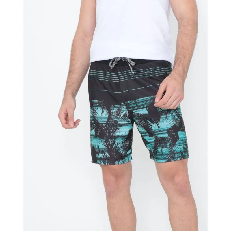 Bermuda Surf Estampa Coqueiros Preta M