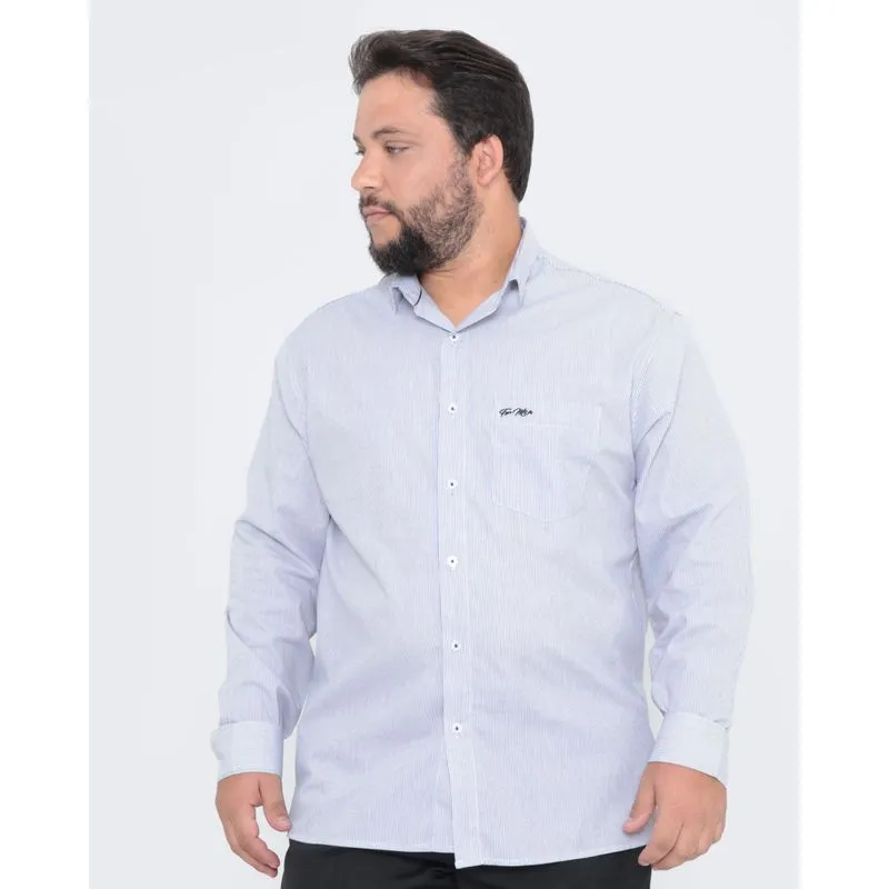Camisa Masculina Manga Longa Plus Size Listrada Preta 9