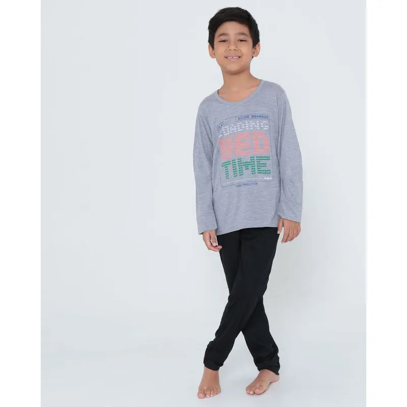 Pijama Infantil Longo Estampa Game Cinza 10