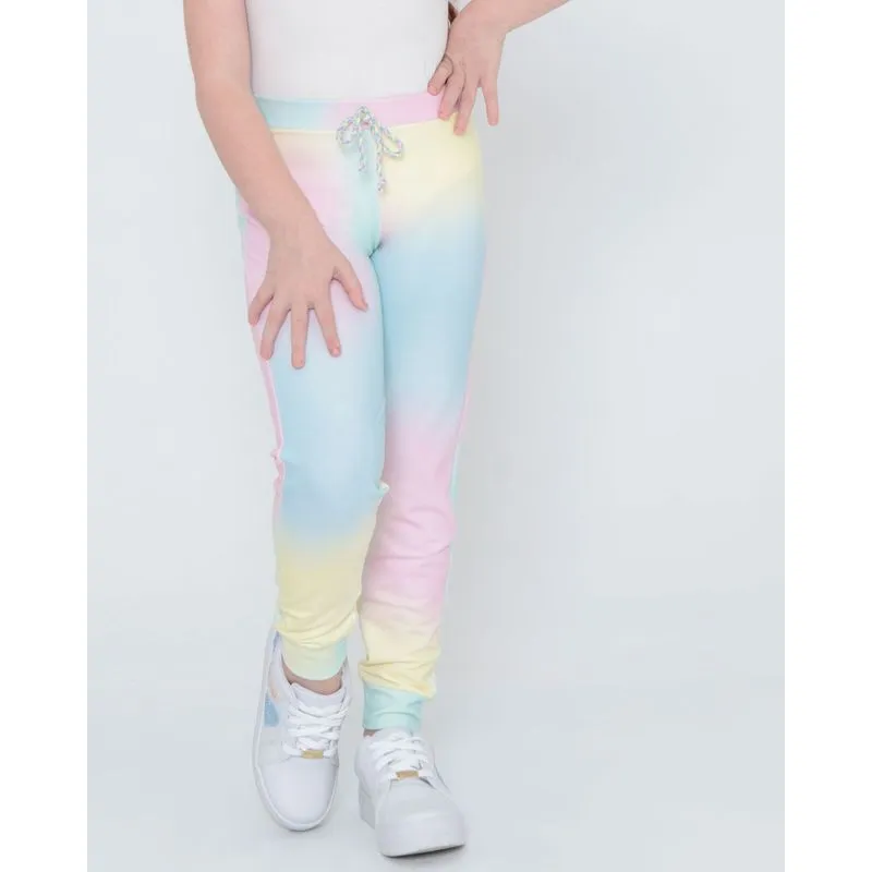 Calça Infantil Moletinho Estampa Tie Dye Rosa 4