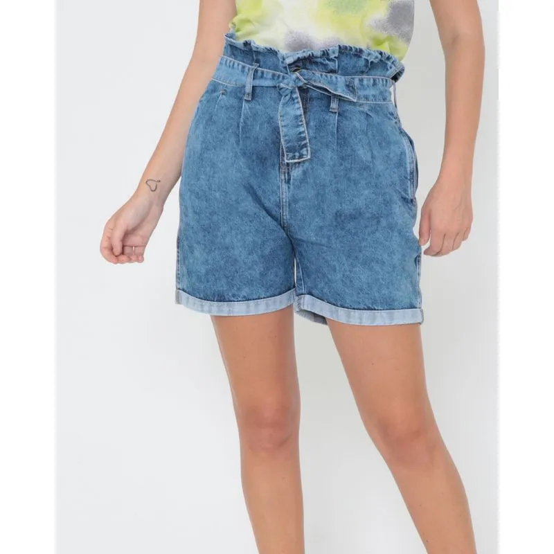 Short Jeans Clochard Marmorizado Azul 36