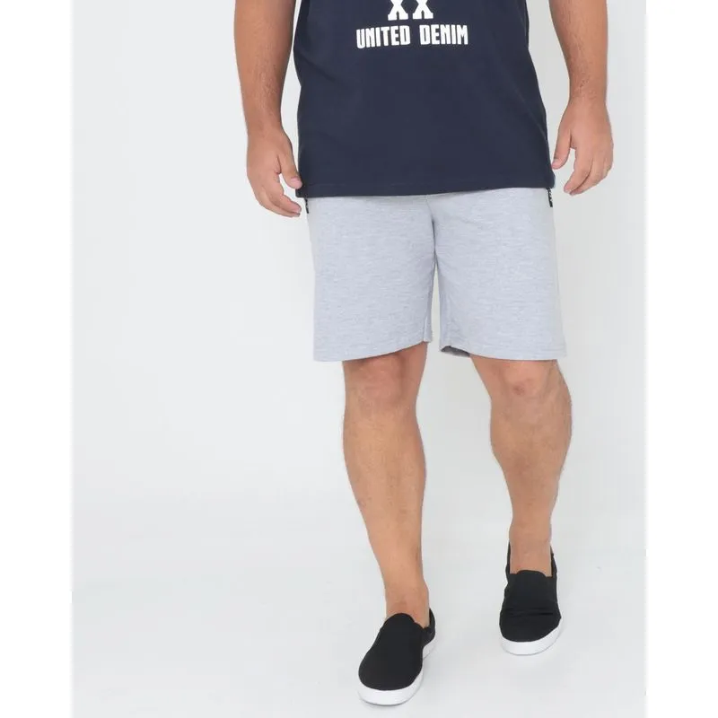 Bermuda Masculina Plus Size Moletinho Cinza G1