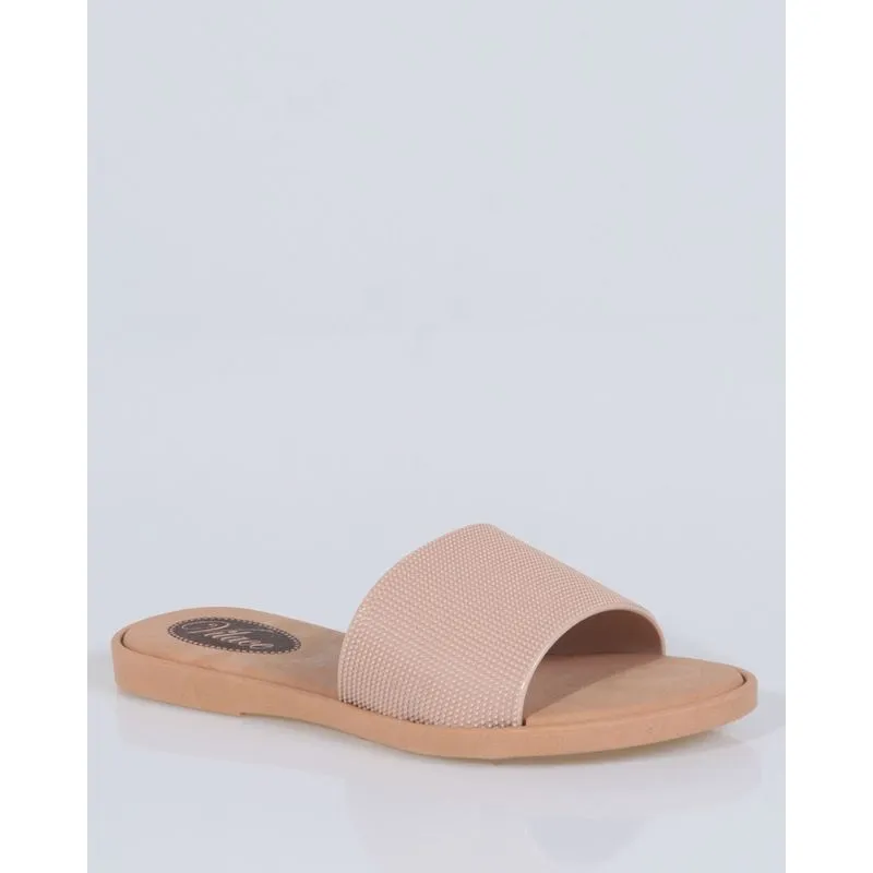 Chinelo Slide Textura Bege 37