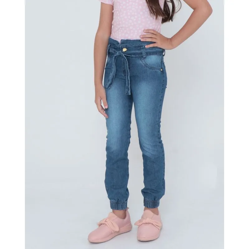 Calça Jeans Infantil Jogger Clochard Azul 6