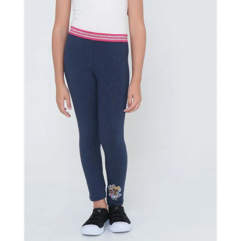 Calça Legging Infantil Glitter LOL Suprise Azul Marinho 10