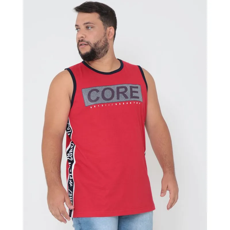 Regata Plus Size Estampa Core Plus Vermelho G3