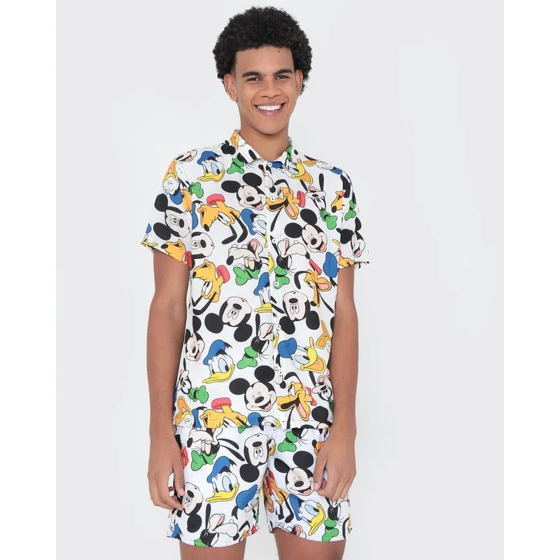 Camisa Masculina Estampada Disney Branca P