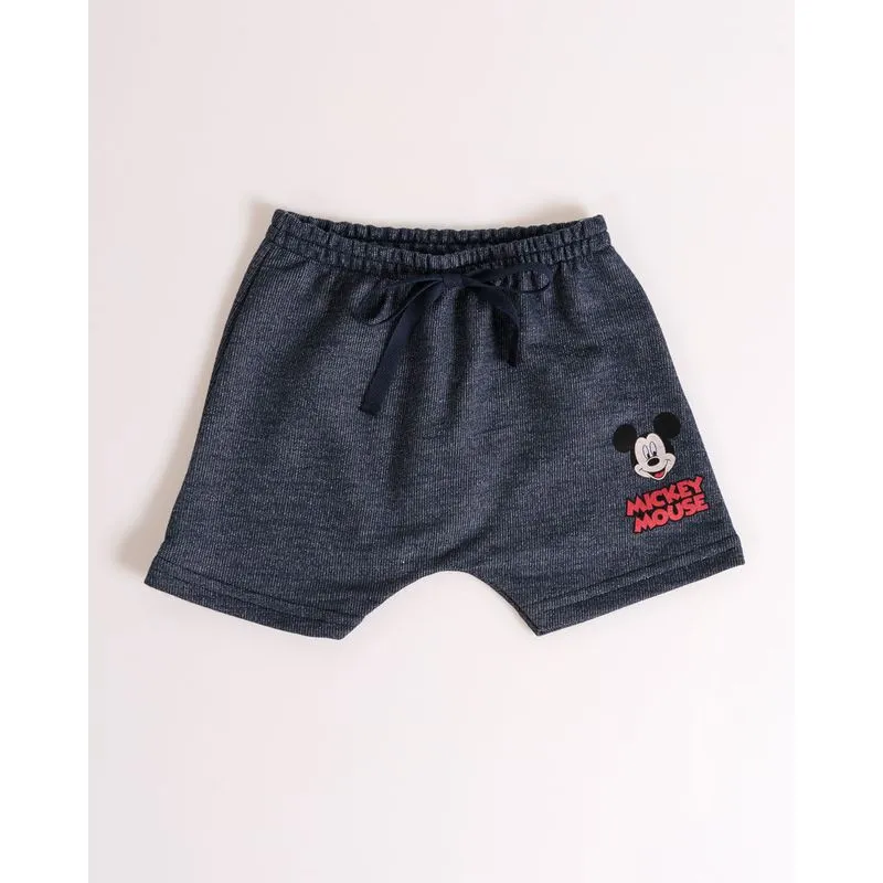 Bermuda Bebê Saruel Moletinho Mickey Disney Azul M