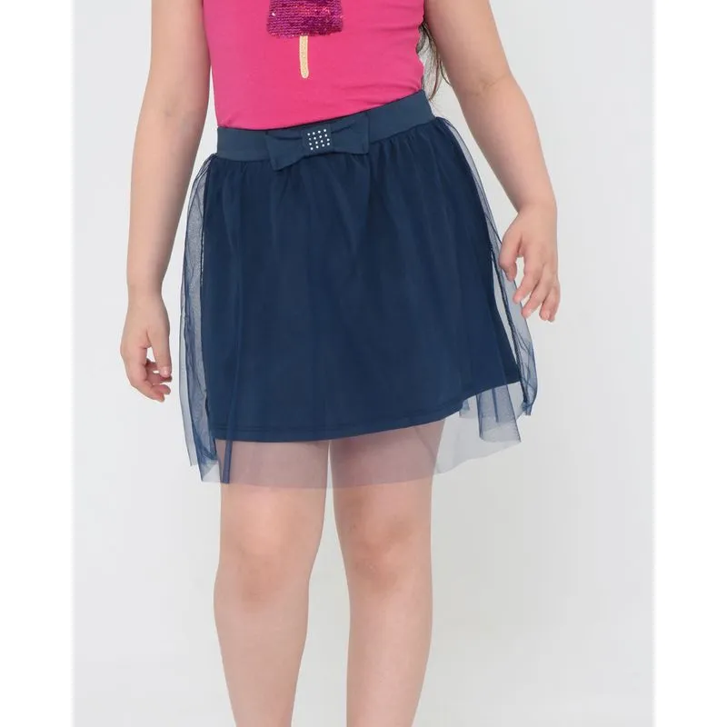Saia Infantil Tule Azul Marinho 4