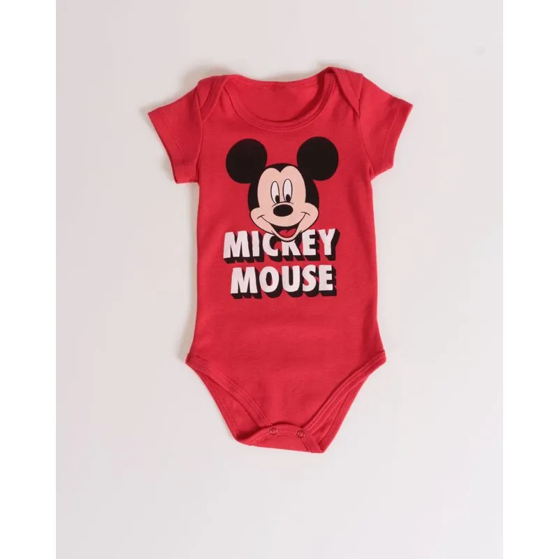 Body Bebê Mickey Mouse Disney Vermelho G