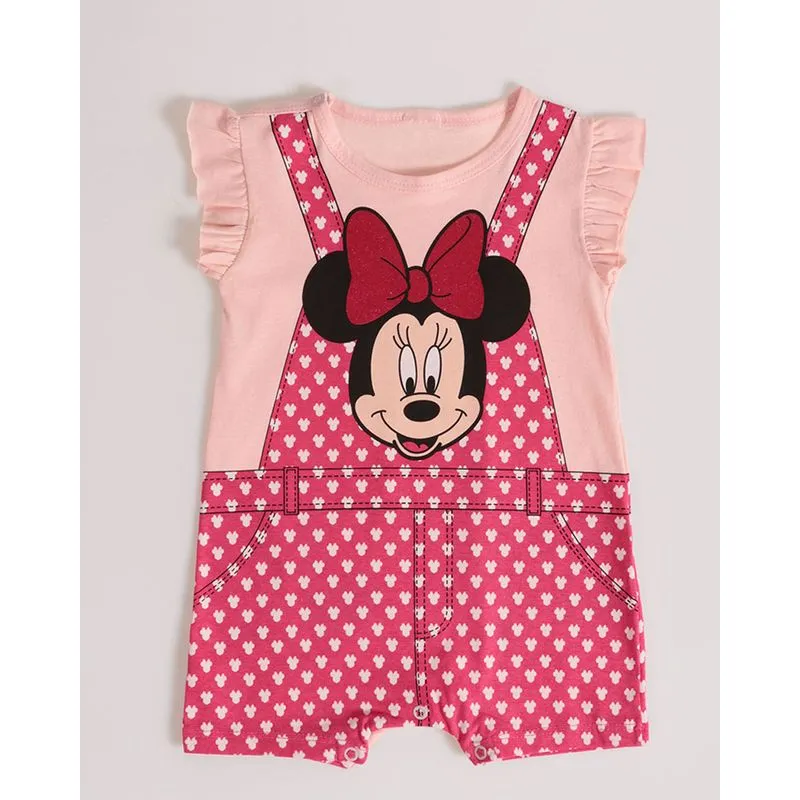 Macacão Bebê Estampa Minnie Disney Rosa G