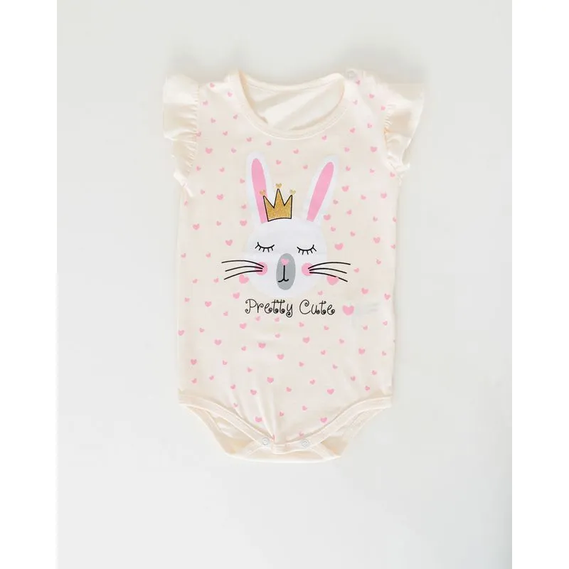 Body Bebê Estampa Coelho Off White P