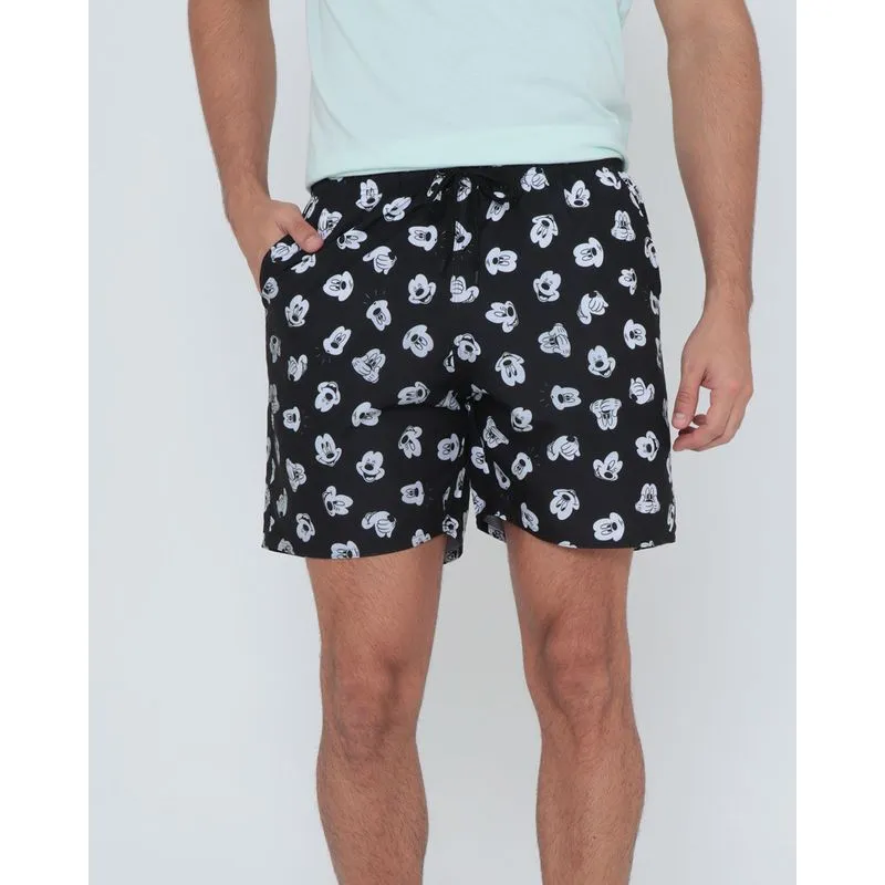 Bermuda Masculina Estampa Mickey Mouse Disney Preta M