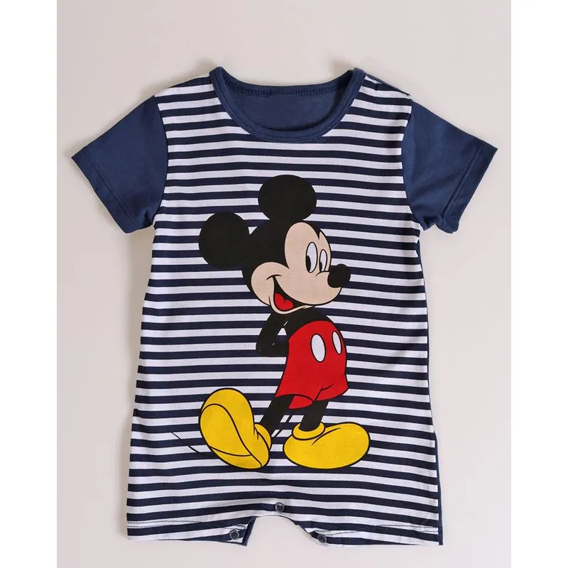 Macacão Bebê Mickey Mouse Disney Listrado Marinho P