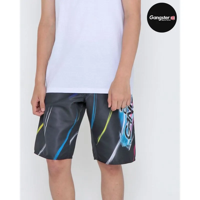 Bermuda Juvenil Surf Estampa Gangster Preto 16