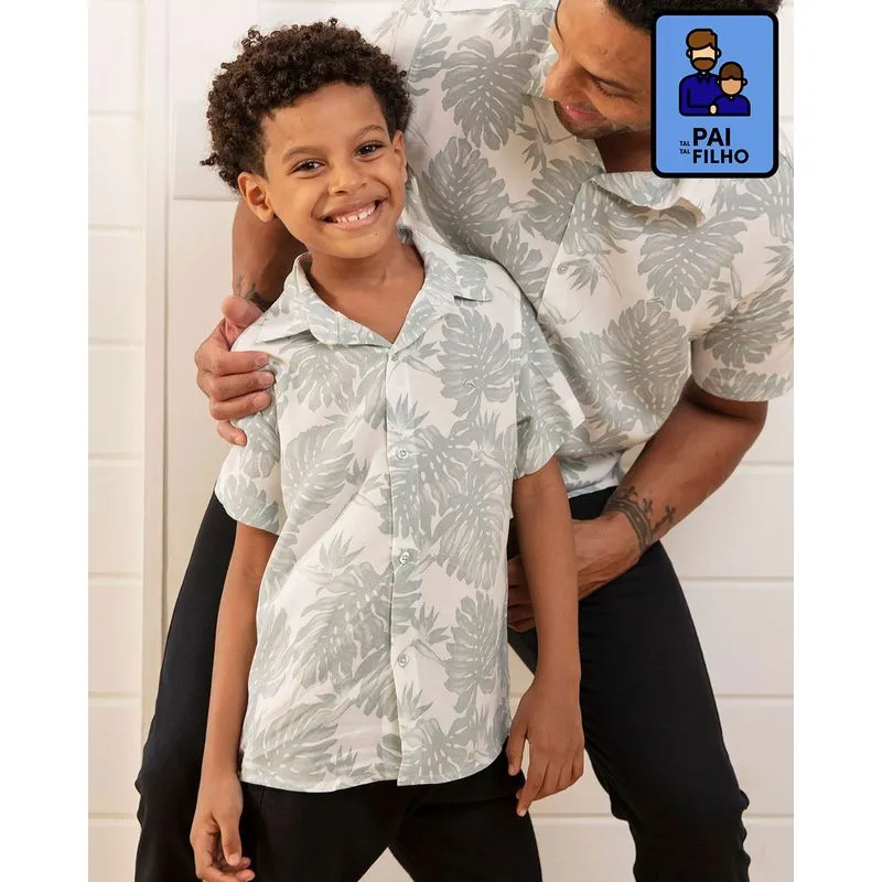 Camisa Infantil Em Tecido Leve Floral Branca 4