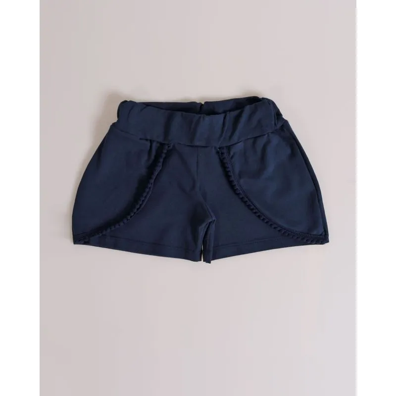 Short Infantil Pompom Azul Marinho 4