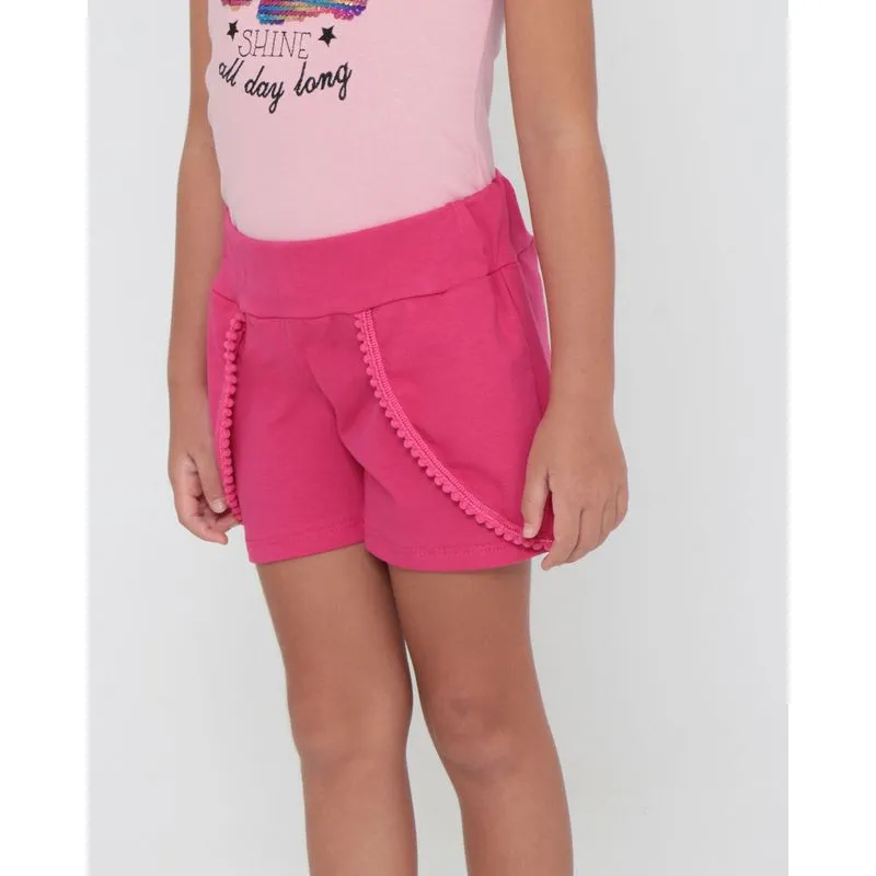 Short Infantil Pompom Rosa 6