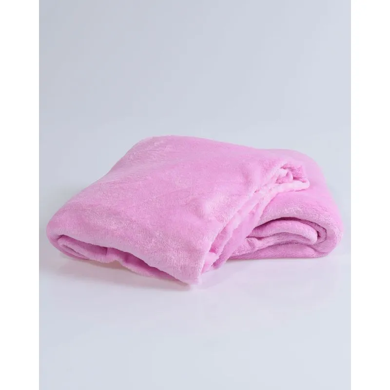Manta Casal Microfibra Arte e Cazza Rosa Claro UN