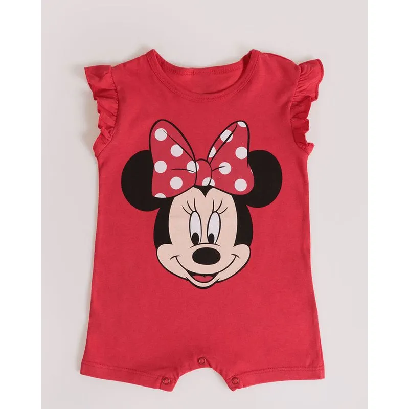 Macacão Bebê Estampa Minnie Disney Vermelho P