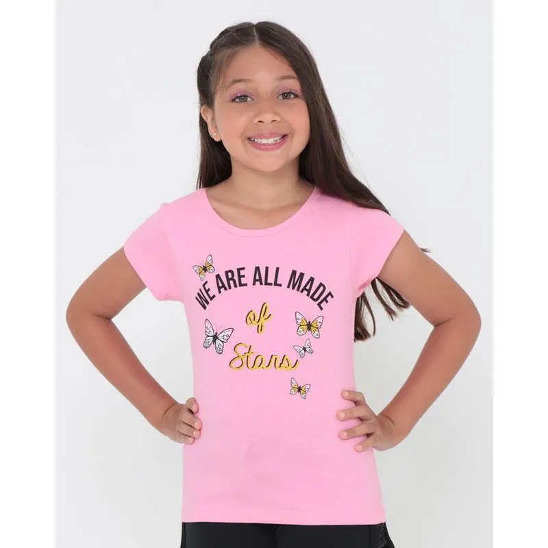 Blusa Infantil Estampa Borboleta Rosa 10