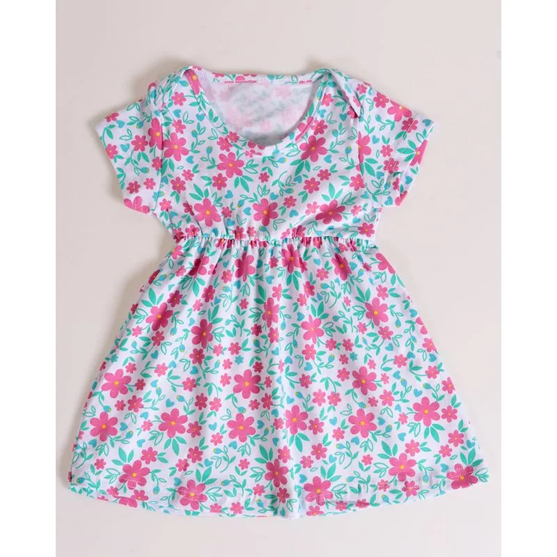 Vestido Bebê Evasê Floral Branco G