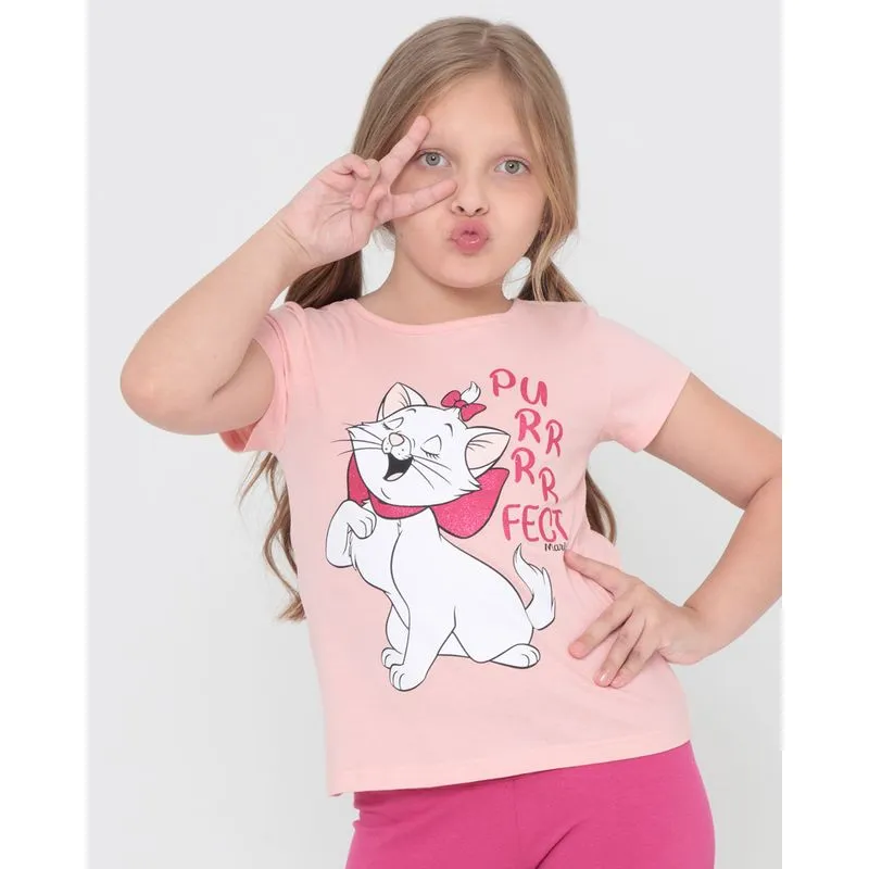 Blusa Infantil Gata Marie Disney Rosa Claro 4
