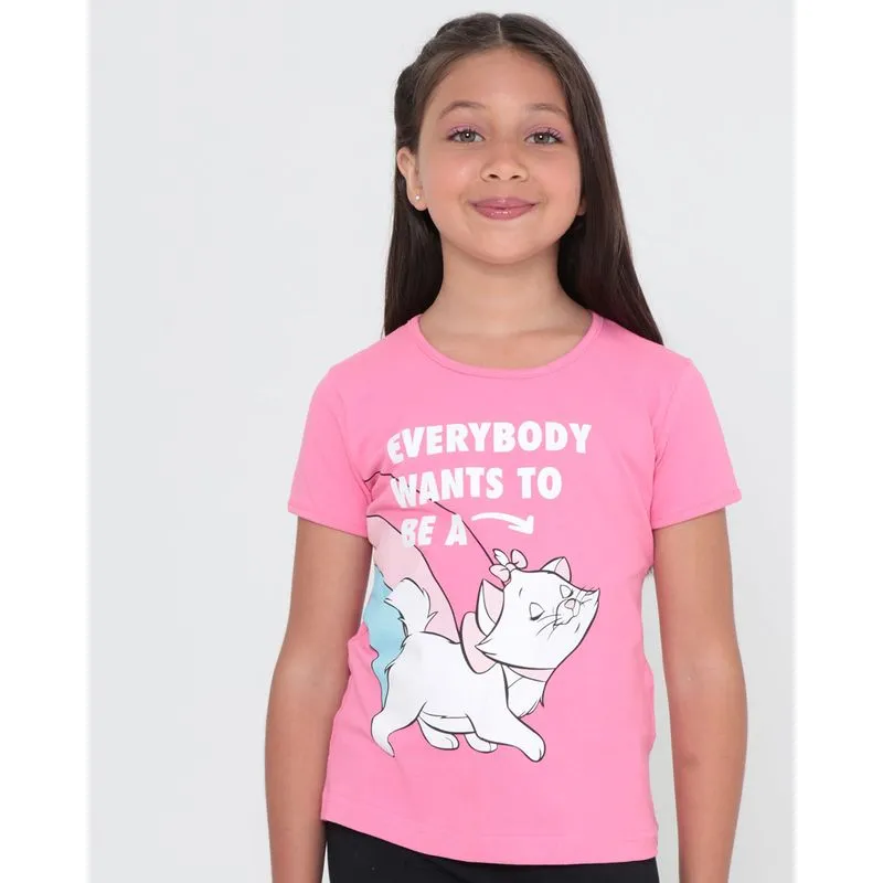 Blusa Infantil Gata Marie Disney Rosa 6