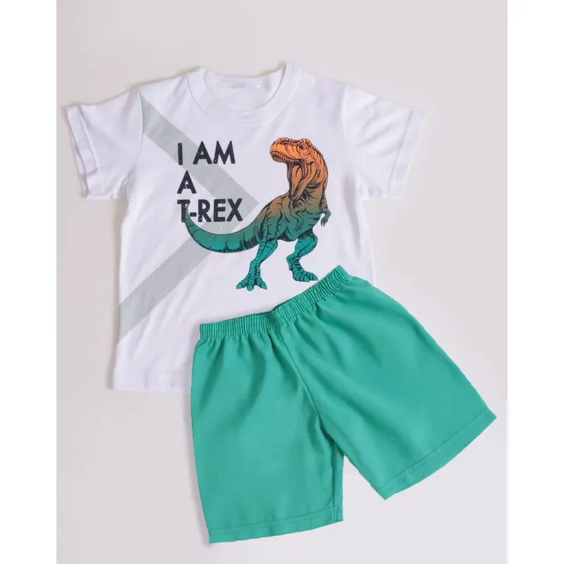 Conjunto Bebê Dinossauro T-Rex Branco 1