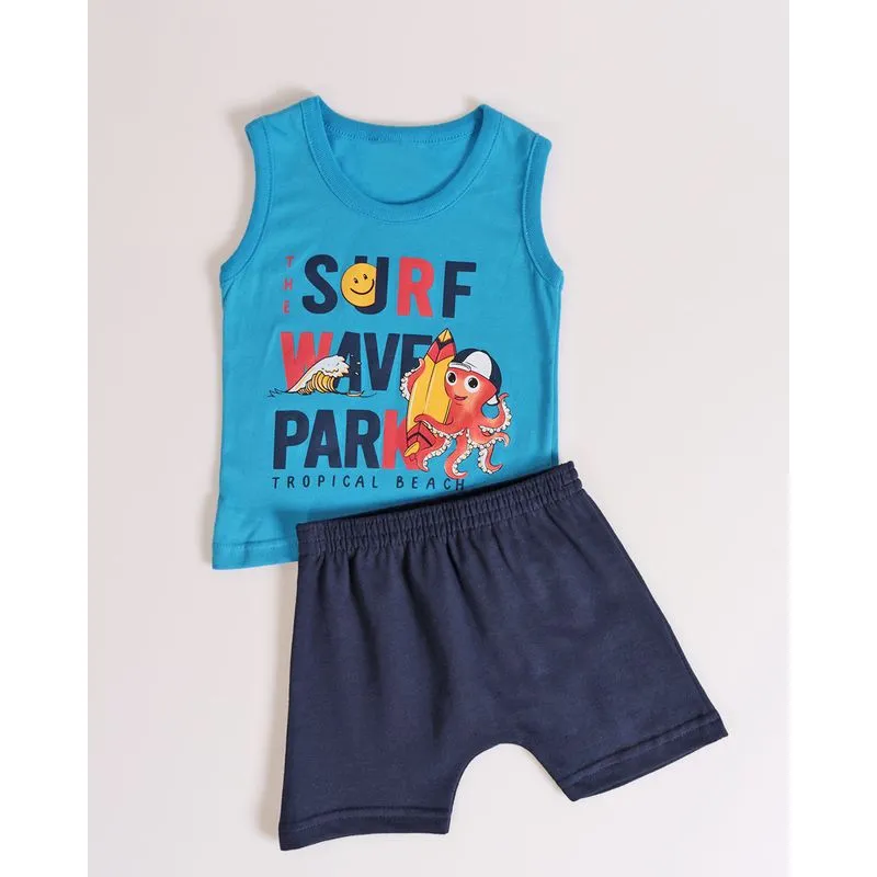 Conjunto Bebê Regata Estampa Lula Azul G