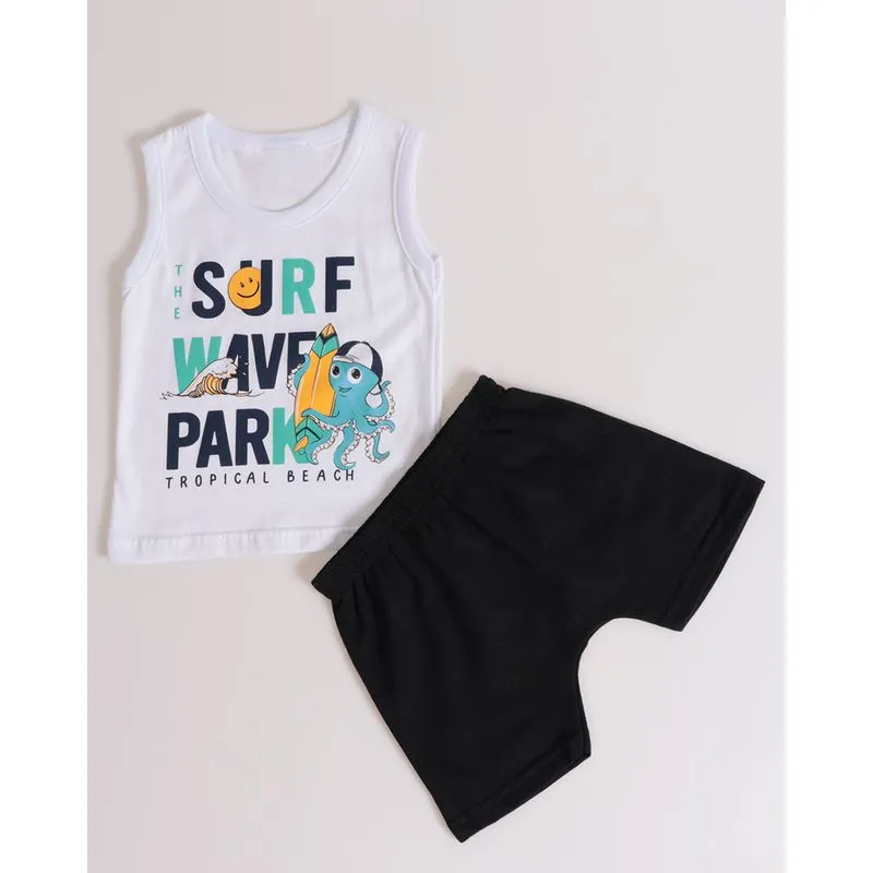 Conjunto Bebê Regata Estampa Lula Branco M